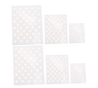 NUOBESTY 1 Set Modello Pentagramma Stencil Plasil Adorn Stella di Schiuma Un Gran Numero di Stampini Modello di Verniciatura A Spruzzo Forniture Fai da Te Bandiera Americana Bianca 6 Fogli