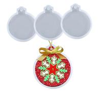 NUOBESTY 1 Set Stampi Silicone Rotondi Per Placca Fai Da Te Resistente E Antiaderente Per Decorazioni Natalizie E Portachiavi Facile Da Sformare E Riutilizzabile 4 Pezzi