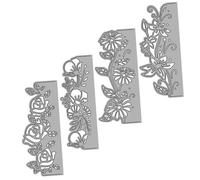 NUOBESTY 1 Set Stencil di Carta Artigianale Macchina Fustellatrice Muore Stampo per Panettone Fustellatore per Il Taglio del Metallo Fustelle per Artigianato di Carta Silver 4 Pz