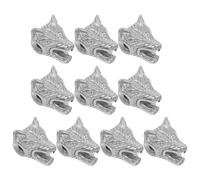 NUOBESTY 10 Pezzi Charm : Distanziatori in Acciaio Inox per Braccialetti - Perline Testa di per Collane da Uomo e Progetti Fai-da-Te, 0,5 Pollici