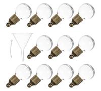 NUOBESTY 10 Pezzi Ciondoli per Bottiglie di Vetro Trasparenti Tappo a Vite in Ottone Antico Mini Bottiglie Sfera 6Mm Anello Pendenti Fai da Te per Gioielli e Decorazioni Sospese
