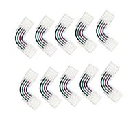 NUOBESTY 10 pezzi Connettori LED Pin per Strisce LED Rgb Senza Saldatura Abs Resistenti al Kit Angolare per Collegamenti Rapidi e
