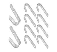 NUOBESTY 10 Pezzi Ganci a J in Ferro Argento per Supporto Cavi Rete e Trasmissione Dati Stabile, Dimensioni 8x3x2,2 Cm per Sale Macchine e Installazioni su Strutture