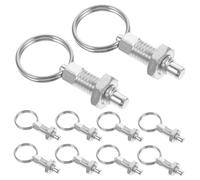NUOBESTY 10 pezzi Stantuffi Molla in Acciaio per Indicizzazione con Anello di Trazione Accessori Agricoltura e Resistente e Facile da Installare