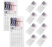 NUOBESTY 10 Scatole Kit da Cucito da Viaggio Mini Portatile per | Scatola Compatta in Plastica e Metallo, Fili Multicolore, per Riparazioni Rapide in Viaggio e Urgenze