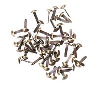 NUOBESTY 100 Brads Mm Pezzi Elettroplaccati 4,5x8 Metallici Rotondi | Ferro Color Caffè, Resistenti All’acqua e Ruggine, Confezione da Carta e Fai