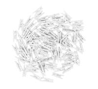 NUOBESTY 100 Pezzi Mini graffette Album Bianco Opera d'Arte Molletta Collage mestiere perni graffetta per Fogli Mini Clip White