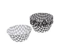 NUOBESTY 100 pezzi Pirottini Carta Quadrati Nero e Bianco per Cupcake e Muffin Antiaderenti e Resistenti per Matrimoni Compleanni Feste e Dolci Senza Odore Facili da Sformare