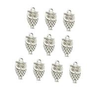 NUOBESTY 10pezzi Ciondolo Gufo in Antica Per Collana e Bracciale Ciondoli Per Creazione Di Gioielli Fai Da Te Argento Antico Accessori Per Creazione Di Gioielli