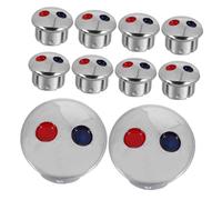 NUOBESTY 10Pezzi Copriforo Rubinetto per Lavello Cucina e Bagno Pulsanti Indice Acqua Calda e Fredda Etichette Decorative Colori Rosso e Blu Facile Installazione Abs Resistente