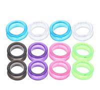 NUOBESTY 12 Pezzi Anelli di Silicone Antiscivolo per Forbici da Parrucchiere e Toelettatura Animali, Tocco Confortevole, Design Colorato Misto per Uso Domestico e Negozio Stili multipli