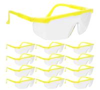 NUOBESTY 12 Pezzi Occhiali Protettivi Leggeri in PC Giallo Protezione Ponte Nasale per Ciclismo e Escursionismo Design Elegante e Resistente Agli Spruzzi