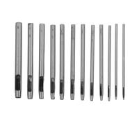 NUOBESTY 12 Pezzi Punzone Rotondo Cavo per Pelle Precisi per Cinture Cinturini Orologio e Artigianato in Cuoio Strumento Resistente in Acciaio per Lavori Te e Riparazioni