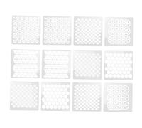 NUOBESTY 12 Pezzi Template Pittura Murale Geometrici per Fai da Te Set Stencil per Decorazione Casa e Negozio Bianco