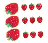 NUOBESTY 12 Pezzi Toppe Termoadesive Fragola Ricamate Patch Iron Fragole per Abbigliamento Cappelli Zaini e Giacche Applicazioni Decorativi Resistenti e Dettagliati