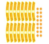 NUOBESTY 16 Pezzi Catarifrangente Autoadesivo per Biciclette da Strada e Mountain Bike, Riflettore Giallo in Plastico per Sicurezza Notturna e Decorazione Elegante Ruote