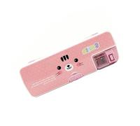 NUOBESTY 1pezzi Astuccio Per Matite Creativo Con Design Emoticon Scatola Per Cancelleria Con Temperino Pratica e Colorata Per Scuola e Ufficio Rosa Plastica Resistente