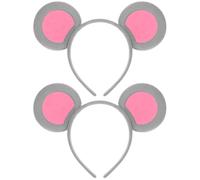 NUOBESTY 2 Fasce Per Orecchie Da Topo - Graziose Fasce Per Orecchie Da Animale Per Cosplay Per Tutte Le Età - Morbidi Accessori Per Costumi Da Festa Per Compleanni Halloween Eventi A Tema