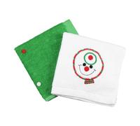 NUOBESTY 2 pezzi asciugamani in cotone albero di Natale a forma di pupazzo di