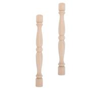 NUOBESTY 2 Pezzi Balaustre in Legno Intagliate Europee per Scale Interne 12 | Ringhiera Esterno, Finitura Grezza Color Kaki, Supporto Migliorato e Resistenza alle Crepe