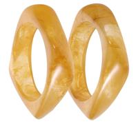NUOBESTY 2 Pezzi Bracciale Geometrico Rigido in Resina Gialla Trasparente