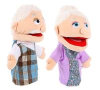 NUOBESTY 2 pezzi. Burattini A Mano per Nonni Burattini A Mano per La Famiglia Burattini A Mano per Raccontare Storie Marionette A Mano per Gioco Di Ruolo Pupazzi Di Mano In Peluche