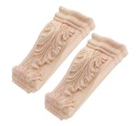 NUOBESTY 2 Pezzi Colonna Romana in Legno Mensole Per Mensole Colonne Per La Decorazione Modanature Di Mobili Angoli in Stile Europeo Onlay Decorativi Intagliati Khaki Di Legno