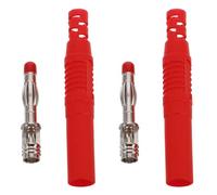 NUOBESTY 2 Pezzi Connettore Banana Sicuro 4mm in Rame Guscio Pa | Rosso, Trasmissione Stabile e Isolamento, Saldabile su Cavo per Collegamenti Audio