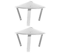 NUOBESTY 2 pezzi Copertura per sfiato di scarico del Cappuccio antipioggia per per protezione tubo di scarico del vento del tetto Presa d'aria esterna Copertura per tubo di sfiato del tetto in metallo