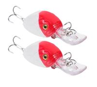 NUOBESTY 2 Pezzi Esca Artificiale da Pesca, Fishing Lure, 6,5cm 7,5g, ABS, Simulazione Realistica del Pesce, Bianco e Rosso, per Pesci, Pesca all’Aperto