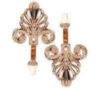 NUOBESTY 2 Pezzi Ganci da Parete Vintage in Zinco, Ganci Decorativi Retrò per Cappotti e Borse, Appendiabiti Compatti per Casa e Ingresso, Installazione Facile, Colore Oro