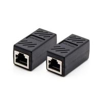 NUOBESTY 2 pezzi Inline Coupler Adattatore Lan Nero Connettore per Estensione Ethernet Resistente e e