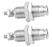 NUOBESTY 2 Pezzi Micro Cilindro Pneumatico a Cjpb6-15 in Rame, Argento | Forma a Ago, Stelo Maschio, Installazione Rapida, Movimento Lineare Preciso, Forza Assiale Elevata