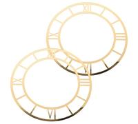 NUOBESTY 2 Pezzi Orologio da Parete Decorativo Rotondo in Acrilico Oro Design a Specchio e Numeri Romani, Elegante e Classico, per Cucina e Soggiorno