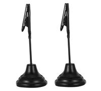 NUOBESTY 2 Pezzi Portamemo con Clip Alligatore Mini Nera Base Stabile Portatessere e Segnaposto per Matrimonio Compleanno Ristorante Supporto Biglietti Tavolo Elegante e Versatile