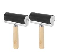 NUOBESTY 2 Pezzi Rullo per Applicazione in Gomma e Legno, Antiscivolo | Copertura Uniforme del Colore, Facile da Controllare, per Cartoline Festive e Tecniche Artigianali