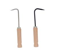 NUOBESTY 2 Pezzi Sarchiatore Manuale con Gancio in Acciaio Inossidabile e Manico in Legno Estrattore Erbacce Leggero e Resistente per Giardino per Rimozione Radici Effort Saving