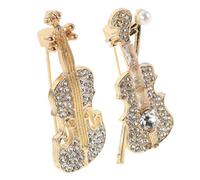 NUOBESTY 2 Pezzi Spilla a Forma di Violino in Metallo e Plastico Color Oro, Accessorio Versatile e Portatile per Concerti e Feste per Amanti della Musica