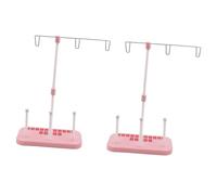 NUOBESTY 2 Pz Accessori per Macchine da Cucire Domestiche Portafilo Ad ASSE Macchina Tagliacuci Portafilo a Tre Fili (portafilo Rosa) Aghi da Cucito Filo Facile Filettatrici Cuciture