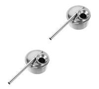 NUOBESTY 2 Pz Strumenti di Ceramica Kit di Argilla Secca all'Aria Vaso di Smalto Soffiato Spatola per Cera Sottosmalto in Ceramica Timbri di Ceramica per Argilla Gres Pentola Metallo Silver