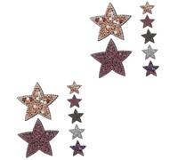 NUOBESTY 2 Set Adesivo Strass Stella A Cinque Punte Toppa Ancore Decorazioni Casa Decorazioni per Casa Toppe Delicate del Cappotto Toppe da Cucire A Stella Panno con Plastica 10 Pezzi * 2