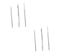 NUOBESTY 2 Set Aghi per Modellare La Ceramica Strumento per Modellare La Ceramica Scultura Aghi per Intagliare La Ceramica Argilla Taglia Ceramica Multiuso Acciaio Inossidabile 3 Pezzi * 2