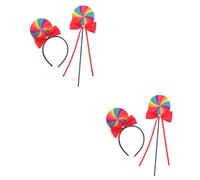 NUOBESTY 2 Set di Decorazioni per Costumi Arcobaleno Parrucca Arcobaleno Vestito Arcobaleno Fermagli per Arcobaleno Fascia Arcobaleno tutù Arcobaleno per Adulti Tulle