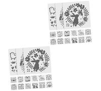 NUOBESTY 2 Set di Stencil Pasquali per Dipingere 20 Modelli Riutilizzabili per Progetti di Creazione di Legno Tela E Biglietti 15 Pezzi * 2