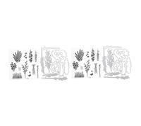 NUOBESTY 2 Set Fustellatura in Metallo Forniture per La Creazione di Carte Cartone Tampone Il Stampaggio Fustelle Morire Muore Eucalipto con Timbro Trasparente Robaccia Acciaio al Carbonio