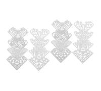 NUOBESTY 2 Set Goffratura del Libro Fabbricazione Tagliacarta Strumenti per Il Taglio della Carta Etichetta La Creazione di Carte Muore Fustellato Silver Acciaio al Carbonio 8 Pezzi * 2