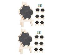 NUOBESTY 2 Set Mini Lavagna pennarelli a Gesso per Lavagna segni della Lavagna Tavole - Compleanno Lavagna - Lavagna Scrittura gessetti Scheda Cartello Lavagna con Supporto Piccola bacheca