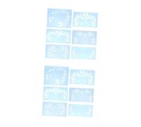 NUOBESTY 2 Set Modello Di Trucco Per Il Viso Gioielli Per Il Viso Stampini Per Dipingere Corpo Del Viso Stencil Per Il Trucco Di Halloween Glitter Impostore L'animale Domestico 6 Pezzi * 2