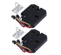 NUOBESTY 2 Set Serratura Elettromagnetica Dc 12v 2a Nero in Ferro Installazione Facile e Connessione Semplice per Armadietti di Stoccaggio e Sportelli Postali
