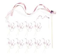 NUOBESTY 20 Bacchette Magiche con Nastro Colorato e Campanellini per Matrimonio e Addio al Nubilato Bastoncini con Stelle e Pizzo per Decorazioni Feste Accessori per Ricevimenti e Shower